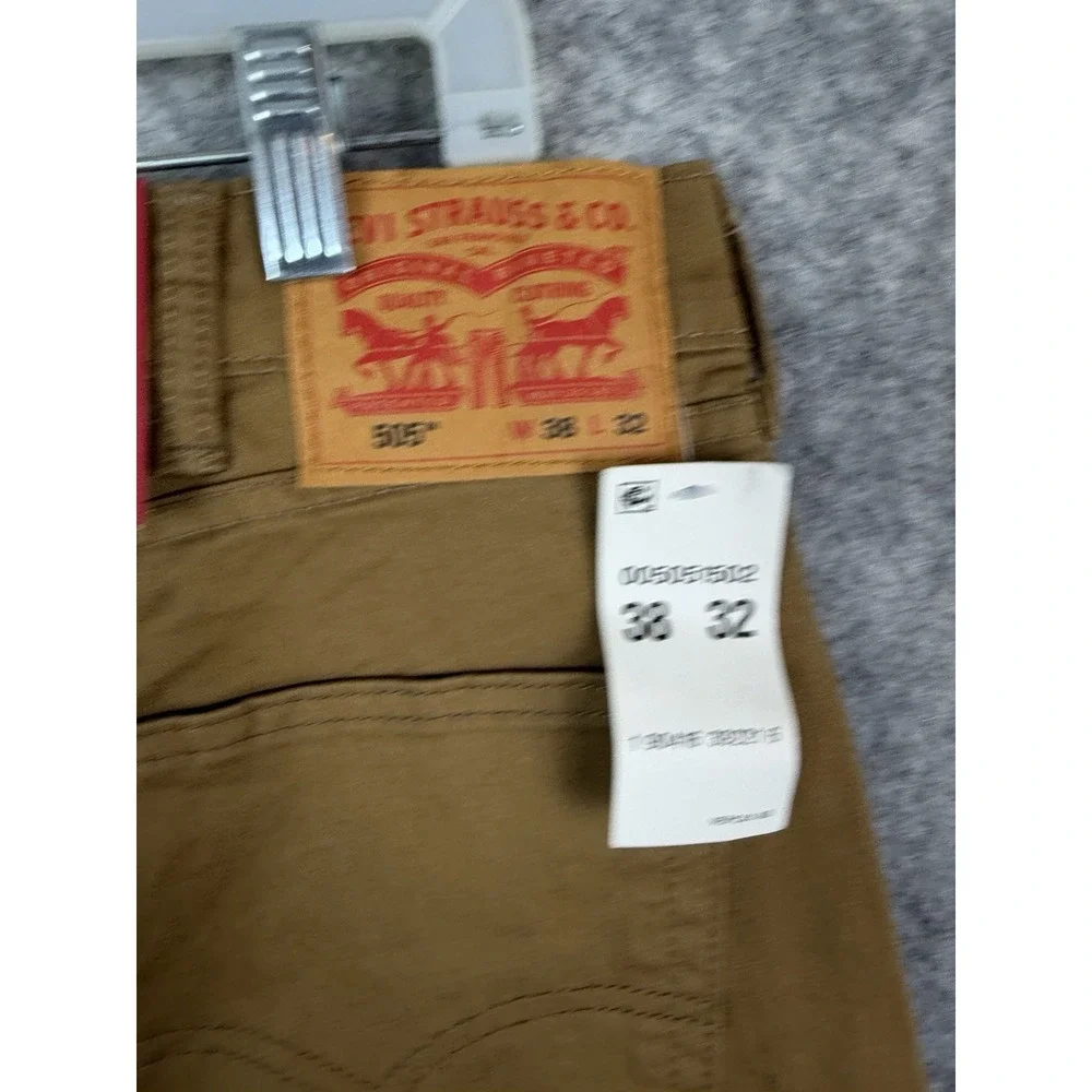 Levi's Jeans Men's 38 Brown 2 Way‎ Stretch Straight Leg Casual Khaki Pants 505